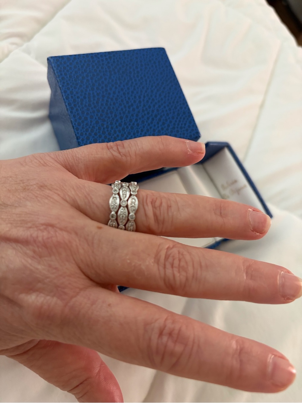 SONIA BITTON 14K WHITE GOLD AND DIAMONDS BANDB- size 7